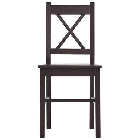Maison Madeleine -  9 Piece Dining Set Pinewood Dark Brown